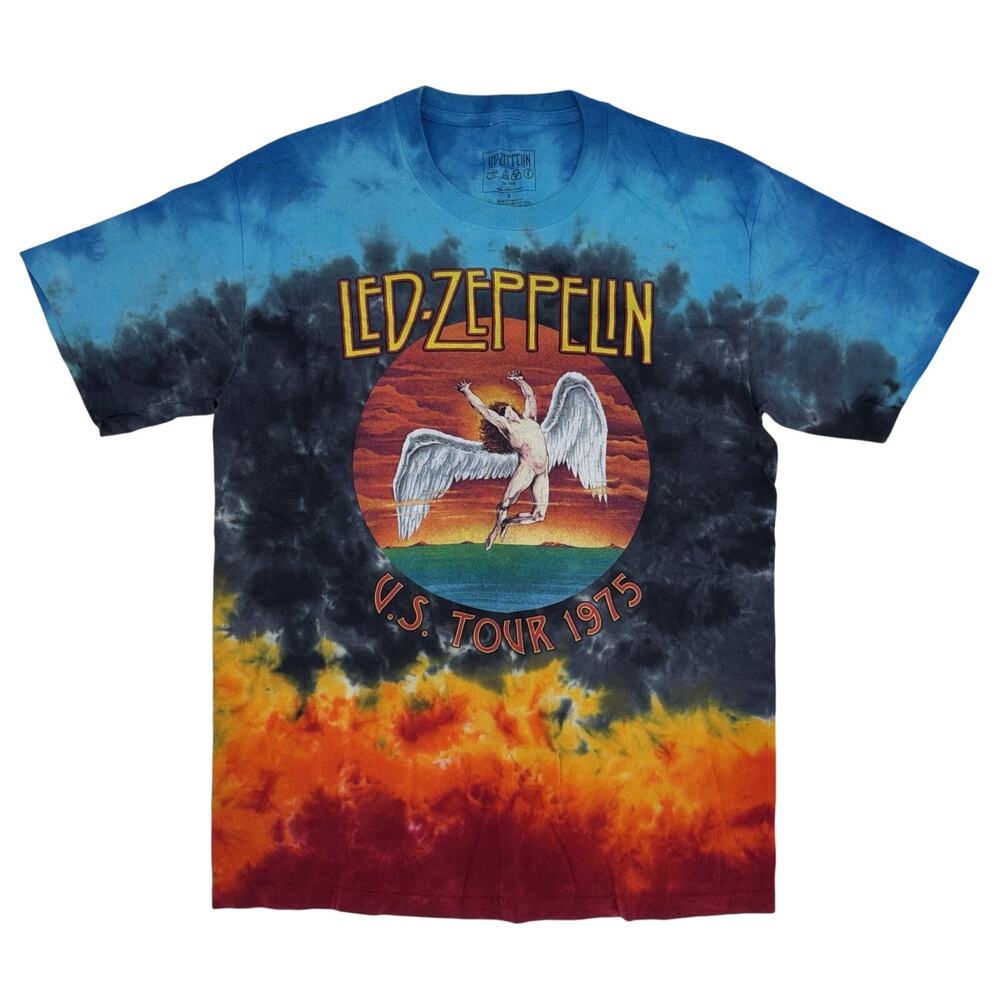 Led Zeppelin Men's Icarus US Tour 1975 T-Shirt Small Tie-Dye Official Licensed